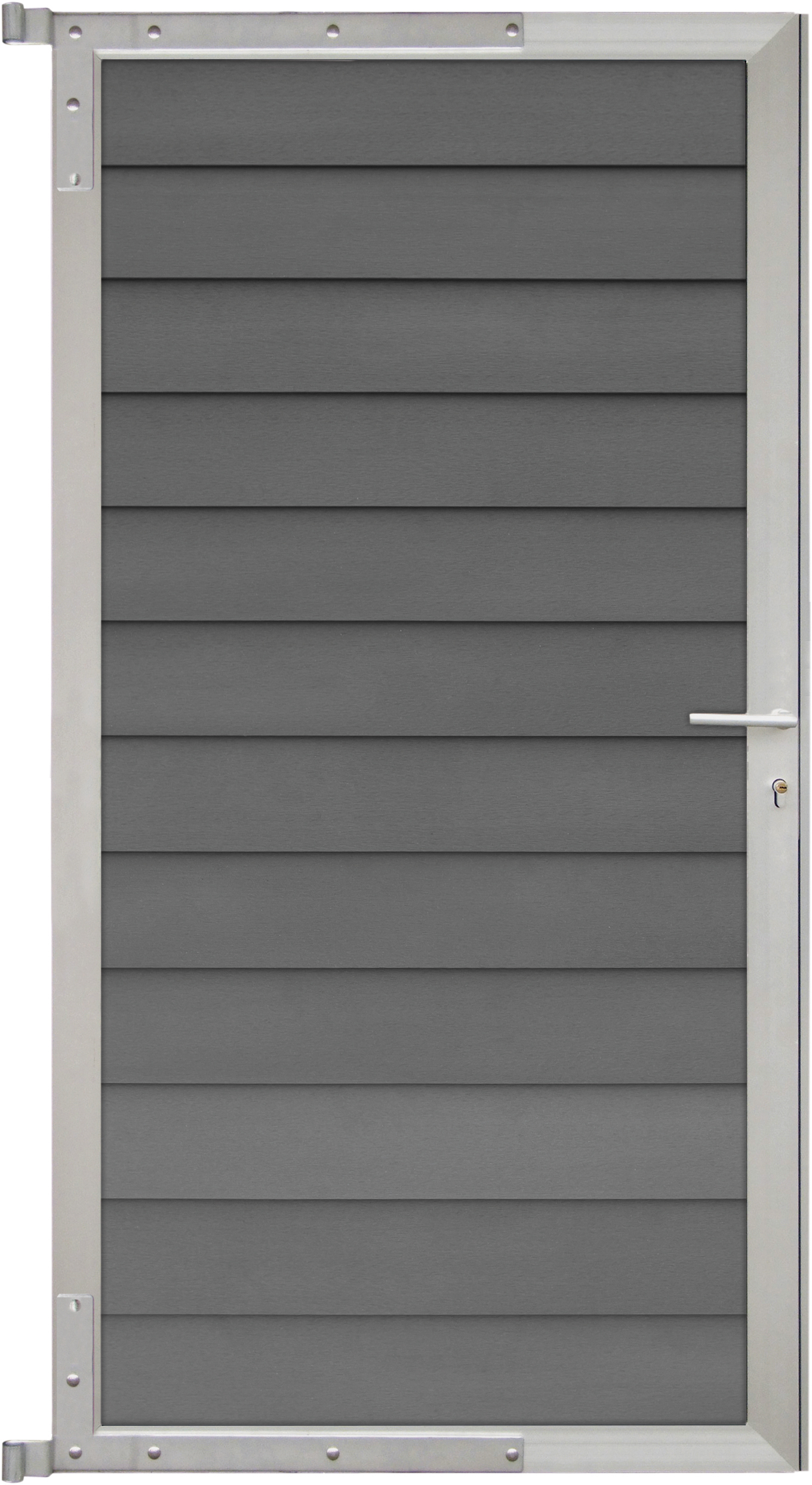 Blomquist Zauntor 90x180 cm, mit Aluminium Rahmen, inkl. Beschlagsatz in steingrau/silber