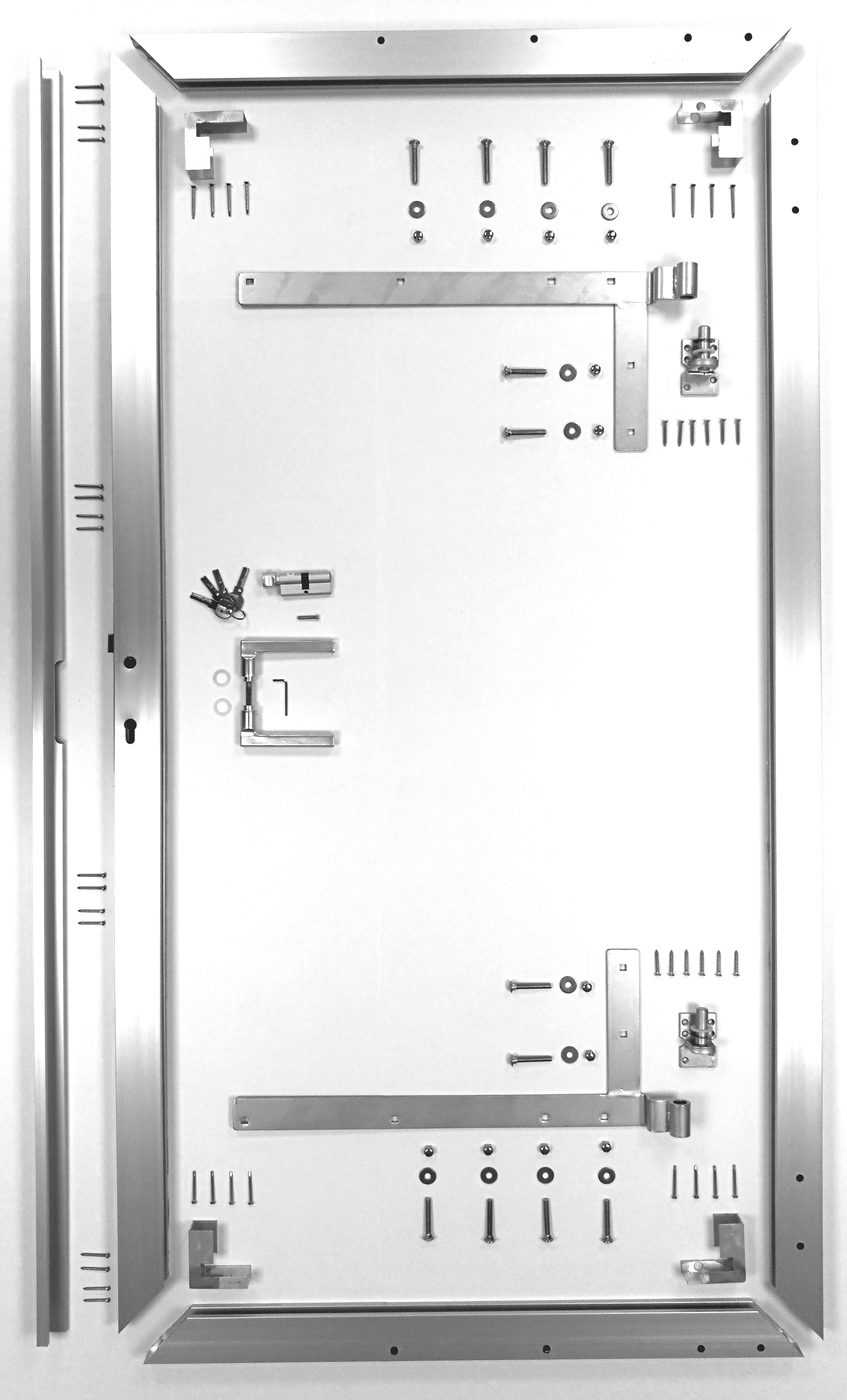 Zauntor silber/anthrazit, 90x180 cm, mit Aluminium Rahmen, inkl. Beschlagsatz
